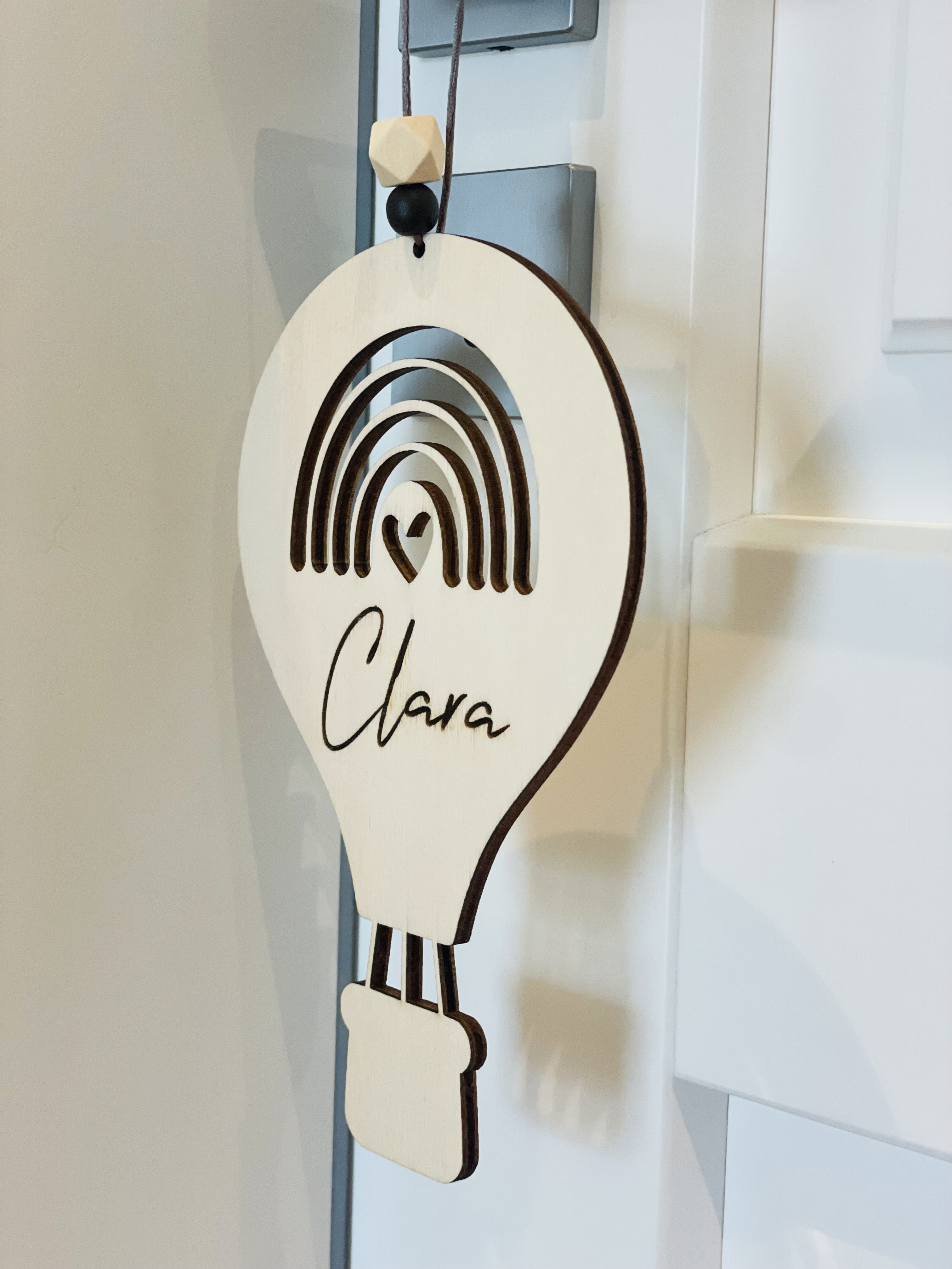 Heißluftballon mit Wolken Wanddeko