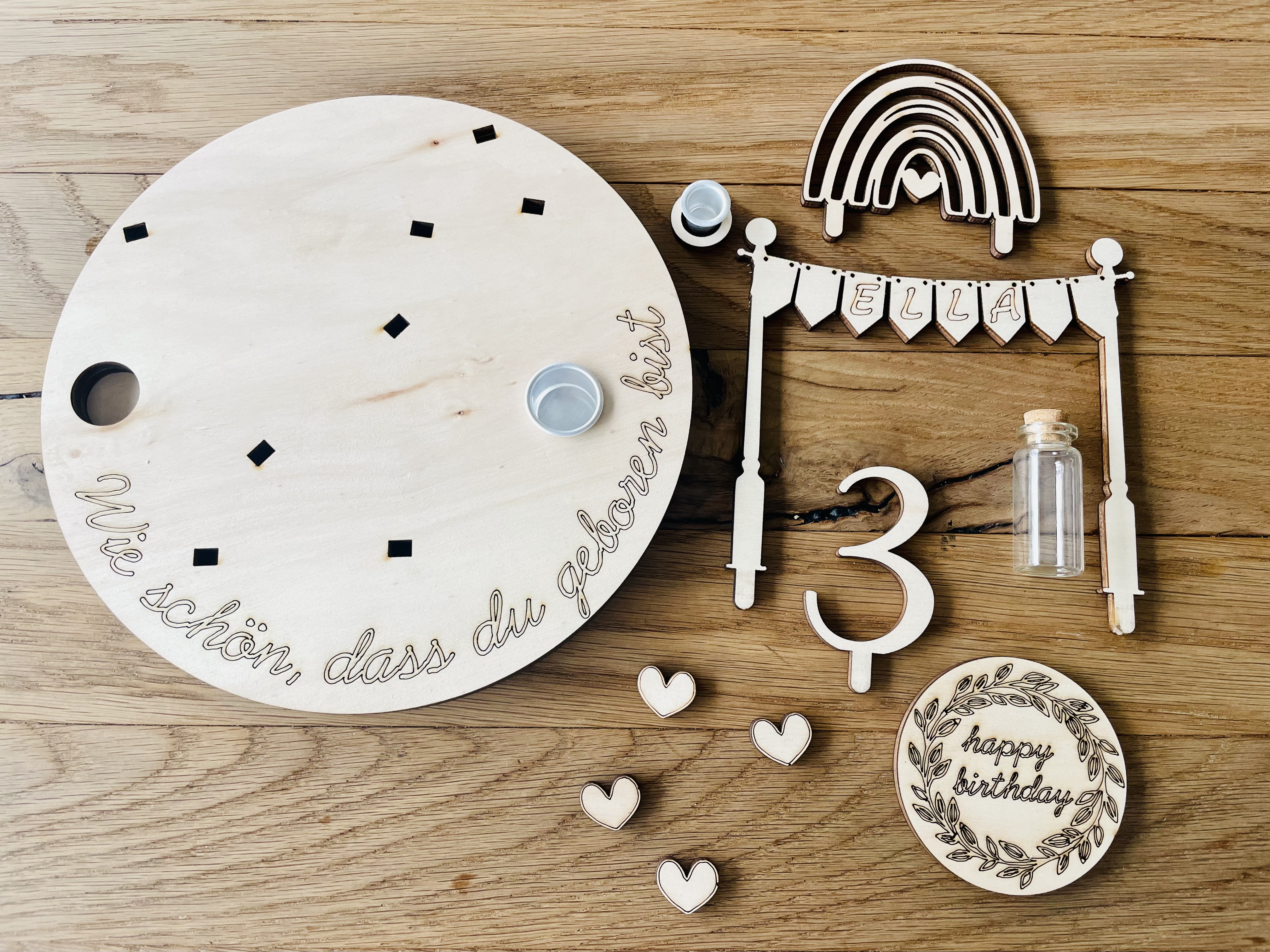 Geburtstagsteller personalisiert Tischdeko