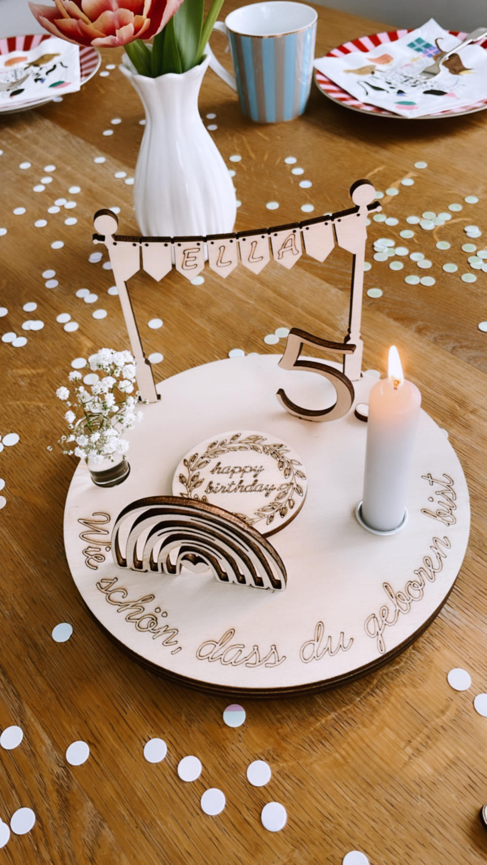 Geburtstagsteller personalisiert Tischdeko