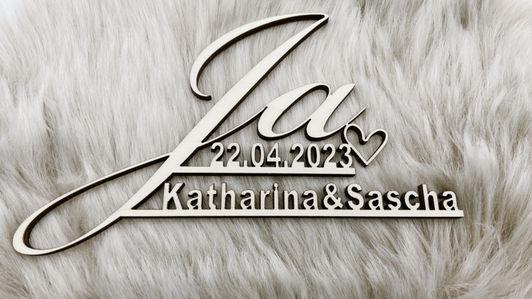 Hochzeitsgeschenk Ja personalisiert