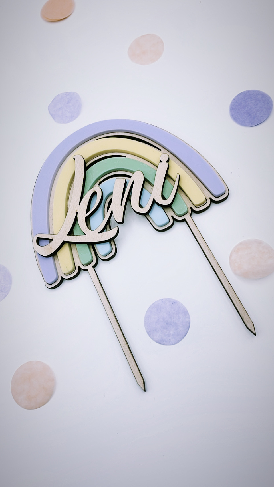 Cake Topper Regenbogen und Namen