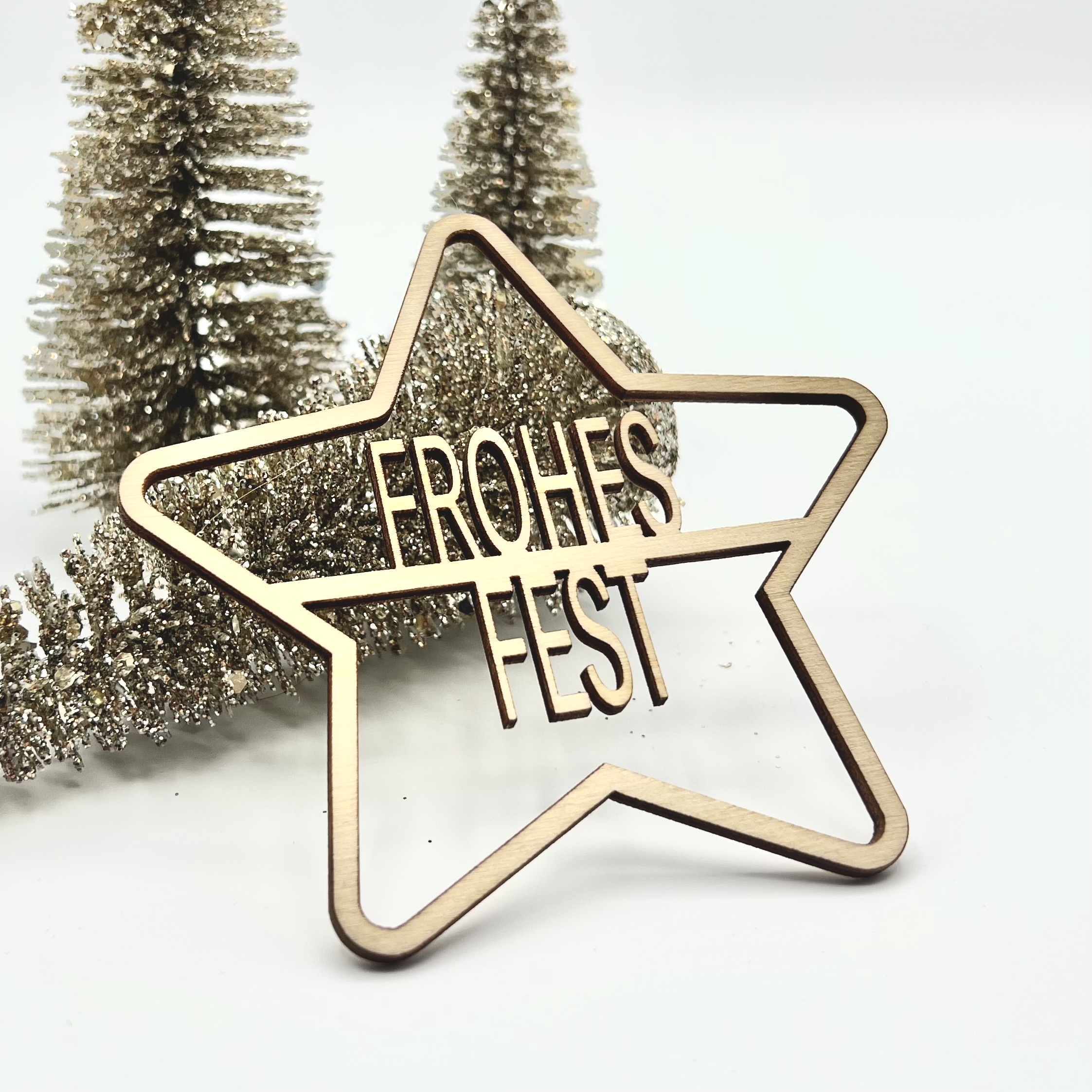 Anhänger Weihnachtsstern Frohes Fest