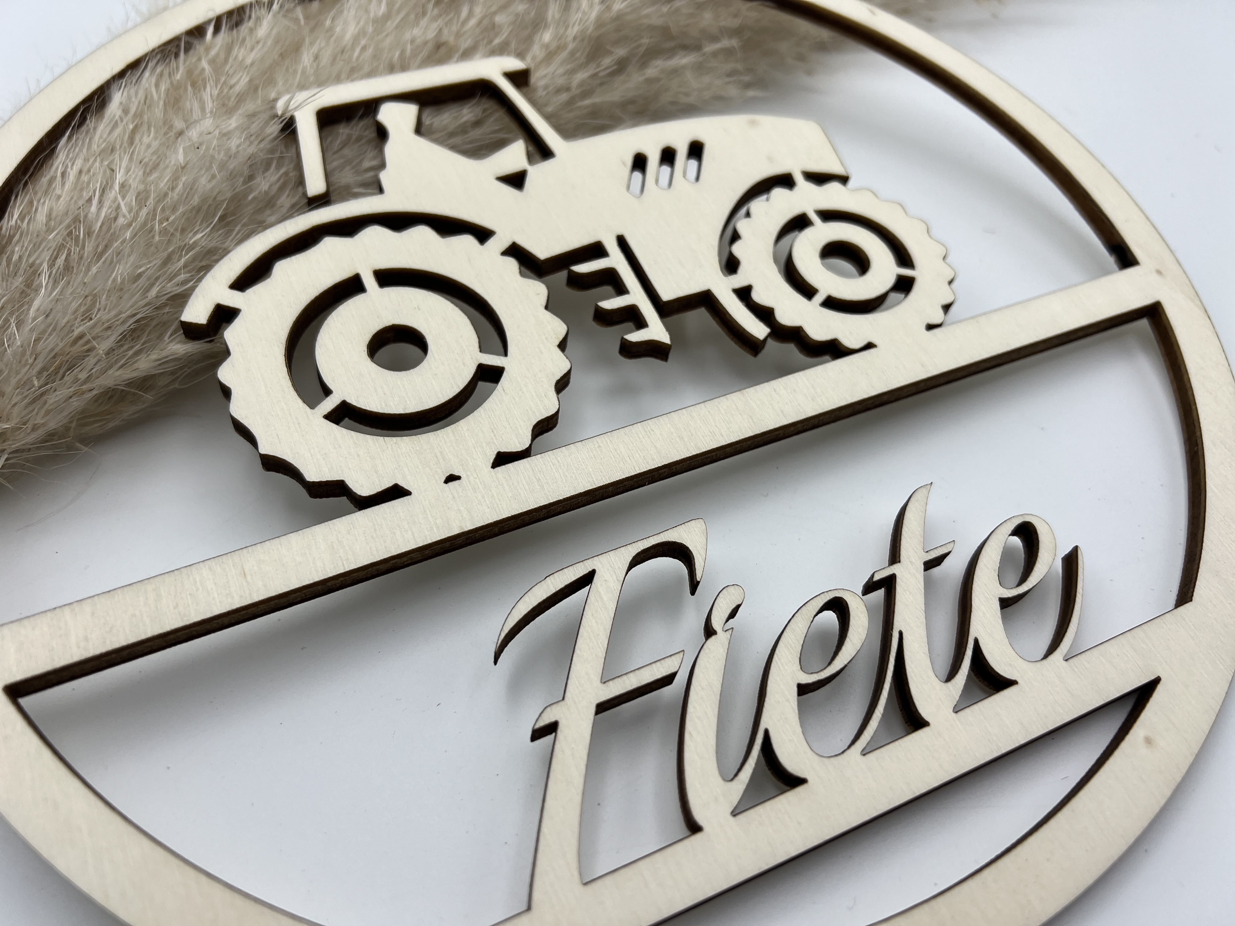 Holzkranz Traktor personalisiert 