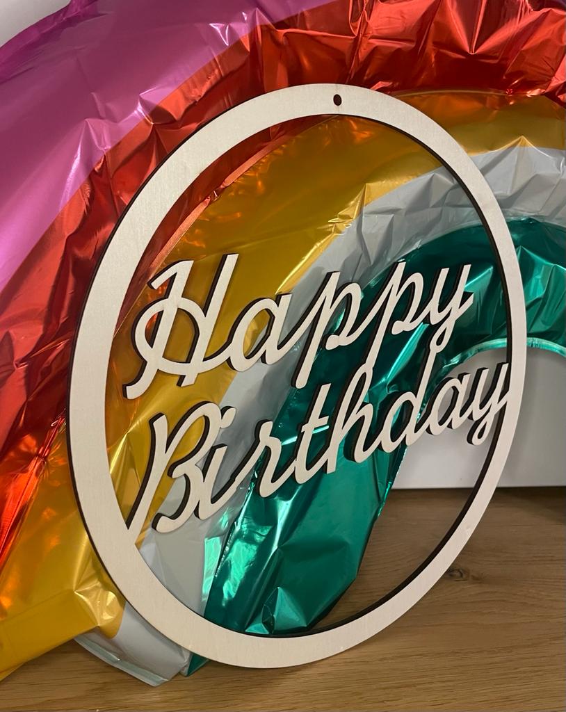 Holzkranz Happy Birthday