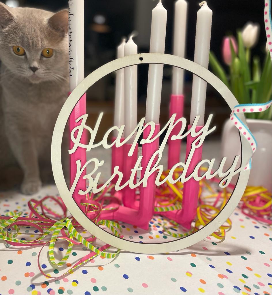 Holzkranz Happy Birthday